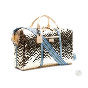 Consuela Metallic Gold and Blue Travel Bag